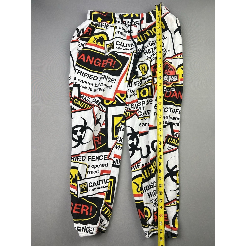 Jurassic Park Men's S The Hundreds Graphic Sweatpants‎ Danger Signs Joggers READ - Picture 9 of 14